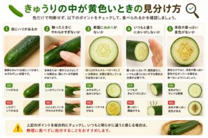 きゅうりの断面と種の状態