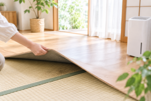 畳の上にウッドカーペットを敷いた部屋のイメージ